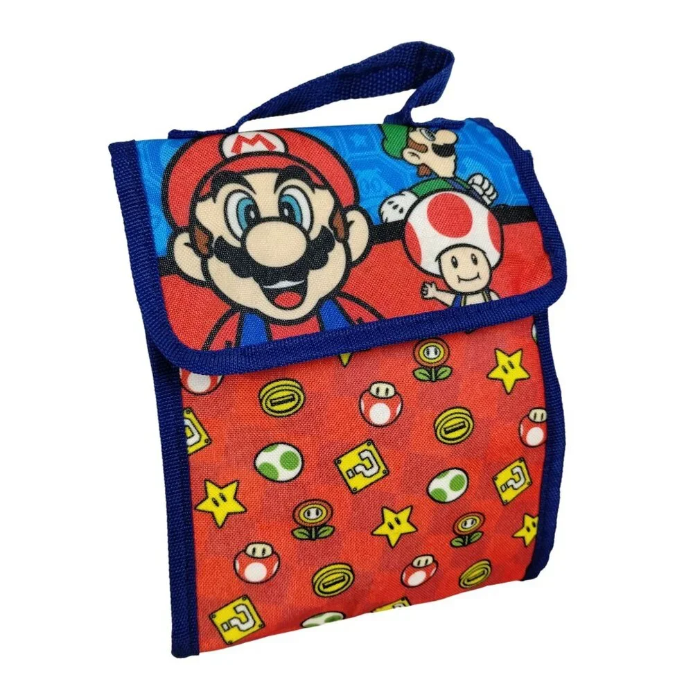 Nintendo 2018 Super Mario Insulated Lunch Bag and Pencil Pouch Holders 3 pieces